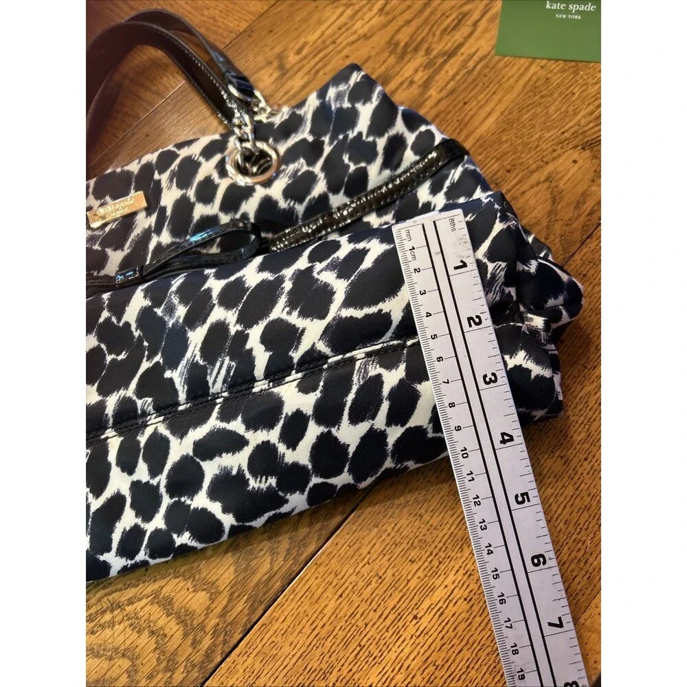 Vintage Kate Spade Animal Print Handbag Purse Patent Bow Luxury Designer